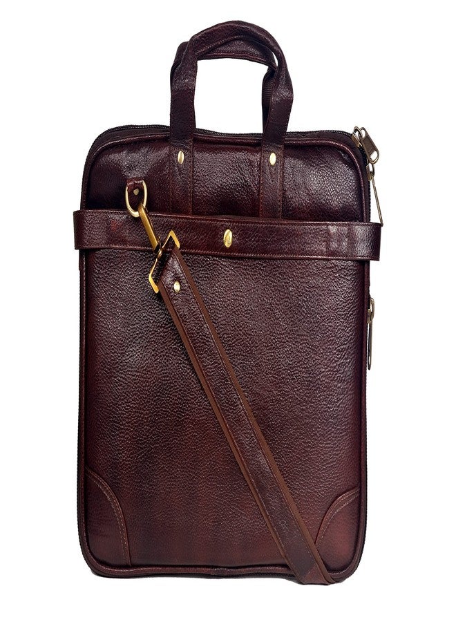 Aone India Leather 16 inches Brown Messenger Bag - Image 3